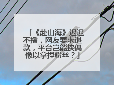 《赴山海》迟迟不播，网友要求退款，平台岂能挟偶像以拿捏粉丝？