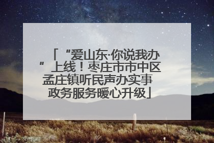 “爱山东·你说我办”上线！枣庄市市中区孟庄镇听民声办实事 政务服务暖心升级