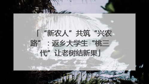 “新农人”共筑“兴农路”：返乡大学生“桃三代”让老树结新果