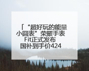 “超好玩的能量小圆表”荣耀手表Fit正式发布 国补到手价424.15元起