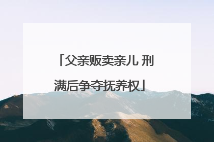 父亲贩卖亲儿 刑满后争夺抚养权