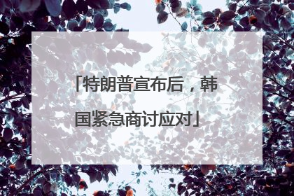 特朗普宣布后，韩国紧急商讨应对
