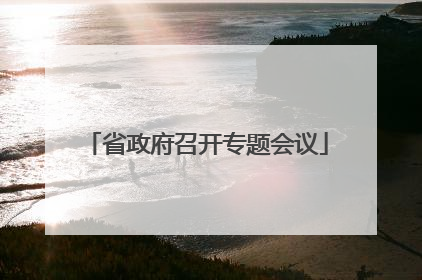 省政府召开专题会议