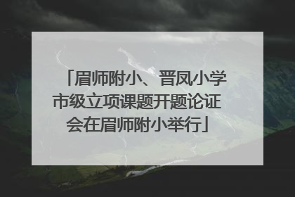 眉师附小、晋凤小学市级立项课题开题论证会在眉师附小举行