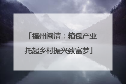 福州闽清：箱包产业托起乡村振兴致富梦