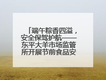 端午粽香四溢，安全保驾护航——东平大羊市场监管所开展节前食品安全专项检查