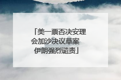 美一票否决安理会加沙决议草案 伊朗强烈谴责