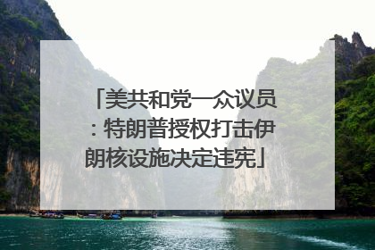 美共和党一众议员：特朗普授权打击伊朗核设施决定违宪