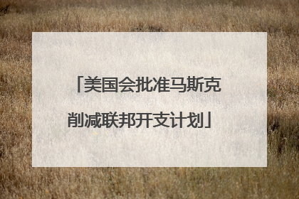 美国会批准马斯克削减联邦开支计划