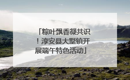 粽叶飘香凝共识！淳安县大墅镇开展端午特色活动