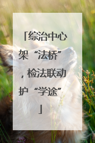 综治中心架“法桥”，检法联动护“学途”