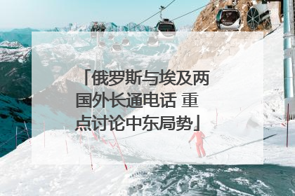 俄罗斯与埃及两国外长通电话 重点讨论中东局势