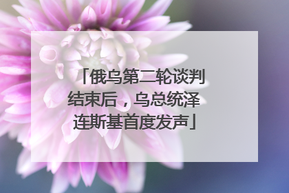 俄乌第二轮谈判结束后，乌总统泽连斯基首度发声