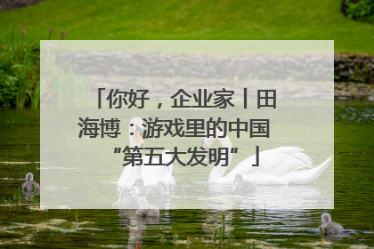 你好，企业家丨田海博：游戏里的中国“第五大发明”