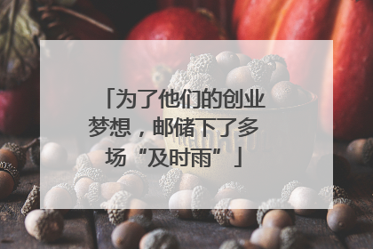 为了他们的创业梦想，邮储下了多场“及时雨”