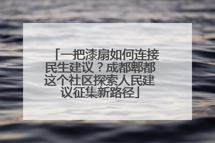 一把漆扇如何连接民生建议？成都郫都这个社区探索人民建议征集新路径