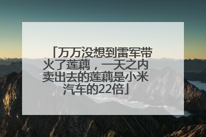 万万没想到雷军带火了莲藕，一天之内卖出去的莲藕是小米汽车的22倍