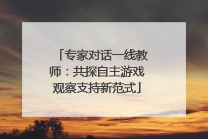 专家对话一线教师：共探自主游戏观察支持新范式