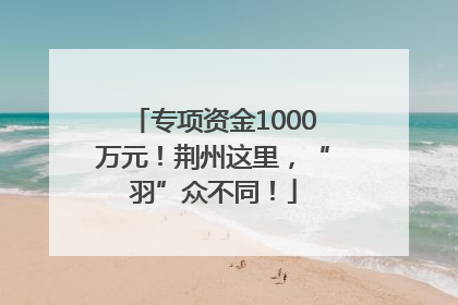 专项资金1000万元！荆州这里，“羽”众不同！