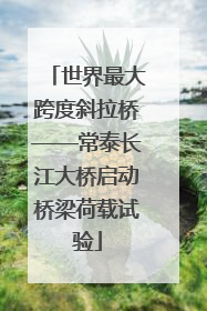 世界最大跨度斜拉桥——常泰长江大桥启动桥梁荷载试验