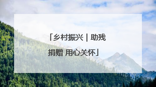 乡村振兴｜助残捐赠 用心关怀