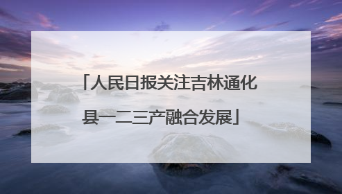 人民日报关注吉林通化县一二三产融合发展