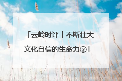 云岭时评丨不断壮大文化自信的生命力②