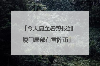 今天夏至暑热报到 厦门局部有雷阵雨