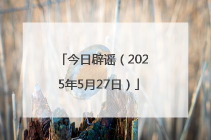 今日辟谣（2025年5月27日）