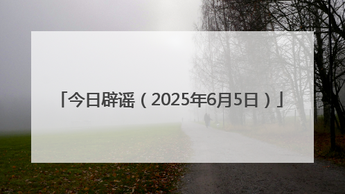 今日辟谣（2025年6月5日）