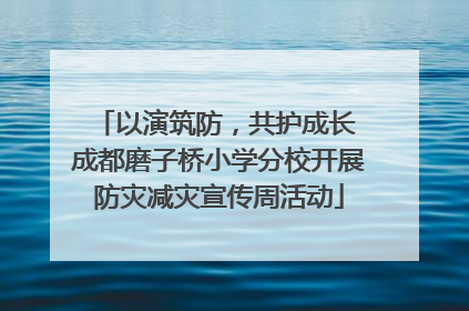 以演筑防，共护成长 成都磨子桥小学分校开展防灾减灾宣传周活动