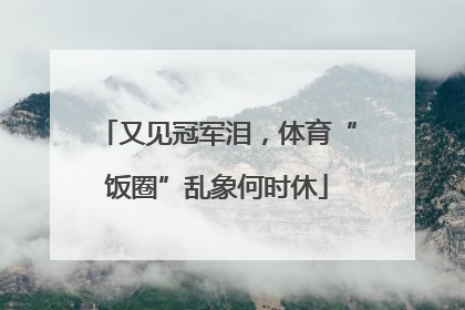 又见冠军泪，体育“饭圈”乱象何时休