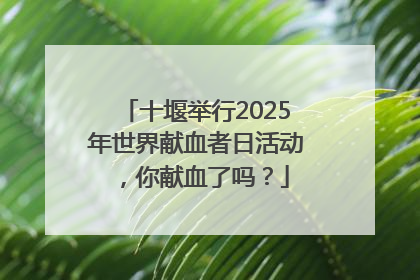 十堰举行2025年世界献血者日活动，你献血了吗？