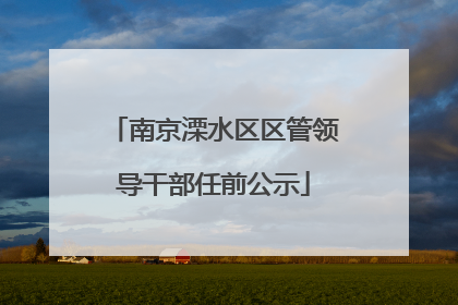 南京溧水区区管领导干部任前公示