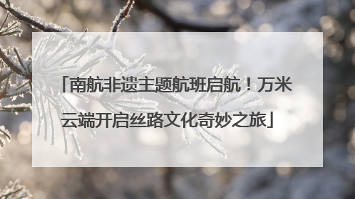 南航非遗主题航班启航！万米云端开启丝路文化奇妙之旅