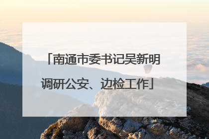南通市委书记吴新明调研公安、边检工作