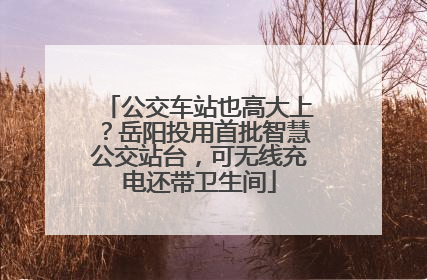 公交车站也高大上？岳阳投用首批智慧公交站台，可无线充电还带卫生间
