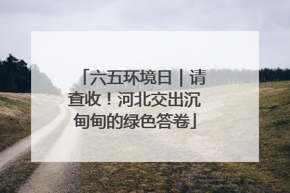 六五环境日｜请查收！河北交出沉甸甸的绿色答卷