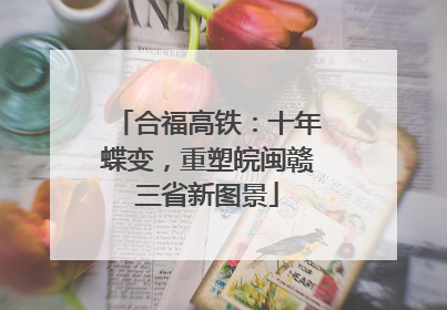 合福高铁：十年蝶变，重塑皖闽赣三省新图景