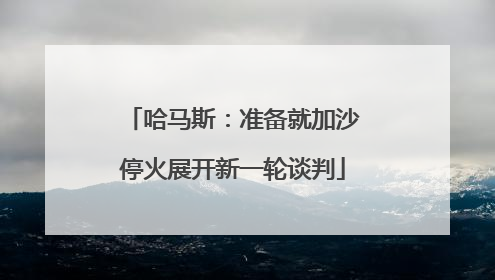 哈马斯：准备就加沙停火展开新一轮谈判