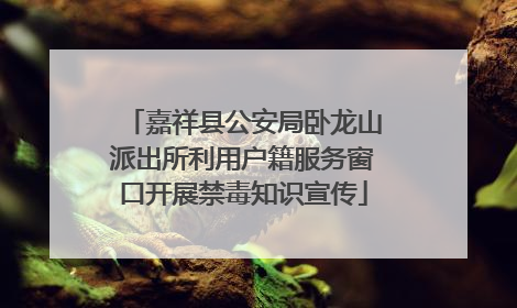 嘉祥县公安局卧龙山派出所利用户籍服务窗口开展禁毒知识宣传