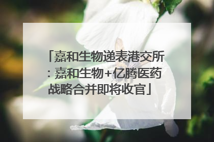 嘉和生物递表港交所：嘉和生物+亿腾医药战略合并即将收官