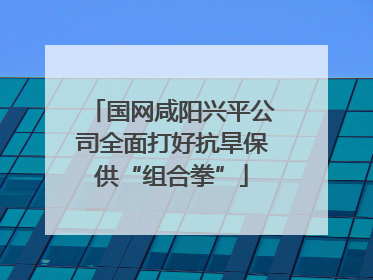 国网咸阳兴平公司全面打好抗旱保供“组合拳”