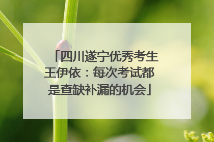 四川遂宁优秀考生王伊依：每次考试都是查缺补漏的机会