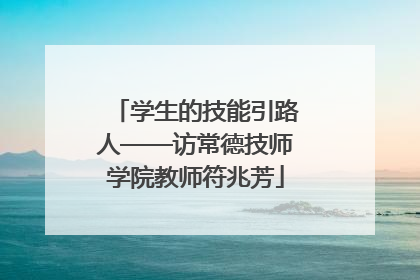 学生的技能引路人——访常德技师学院教师符兆芳