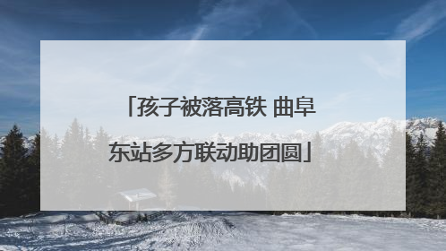 孩子被落高铁 曲阜东站多方联动助团圆