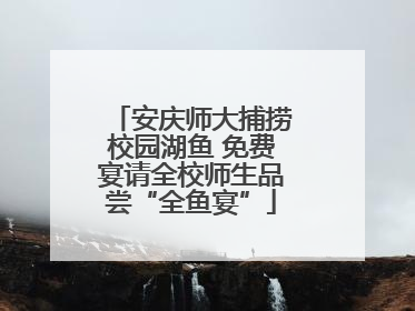 安庆师大捕捞校园湖鱼 免费宴请全校师生品尝“全鱼宴”