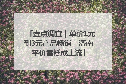壹点调查｜单价1元到3元产品畅销，济南平价雪糕成主流