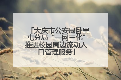 大庆市公安局卧里屯分局“一网三化”推进校园周边流动人口管理服务