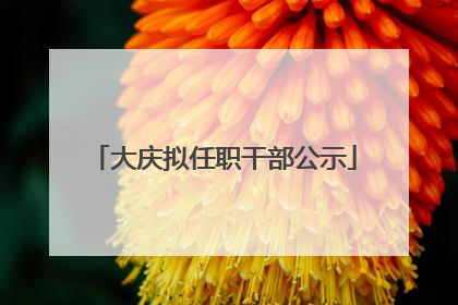 大庆拟任职干部公示